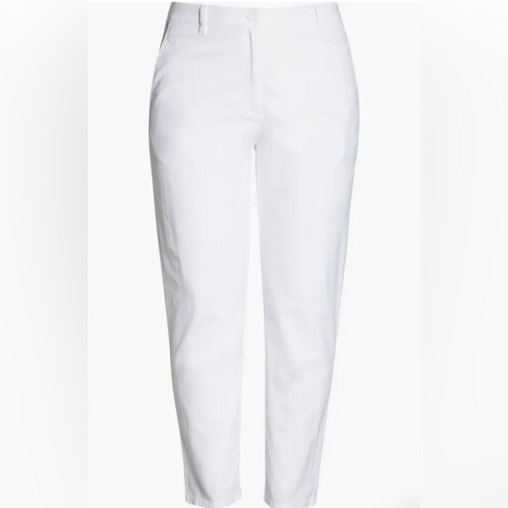 NWT EILEEN FISHER ORGANIC COTTON Blend Tapered Ankle High‎ Waist Pants Size 12